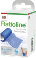 RATIOLINE acute Fixierbinde kohäsiv 8 cmx4 m blau