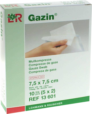 GAZIN Mullkomp.7,5x7,5 cm steril 8fach