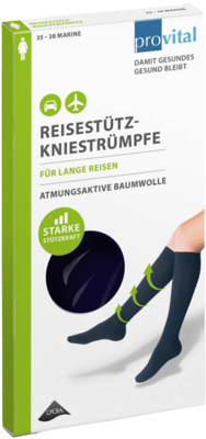 PROVITAL Reisekniestrümpfe Gr.35-38 schwar.Baumw.